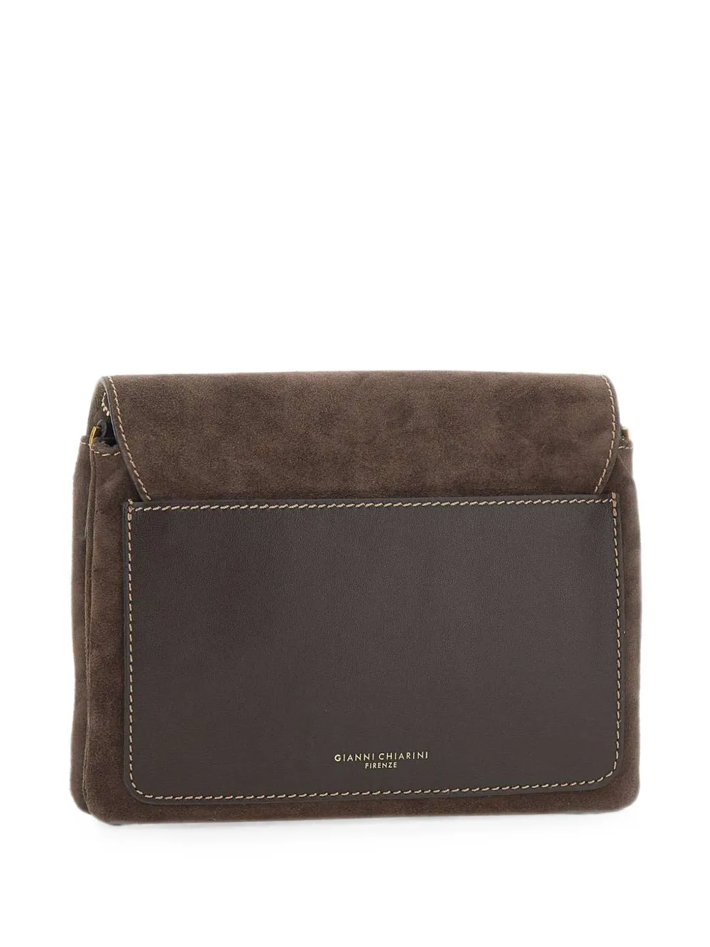 GIANNI CHIARINI Kleine Three suède schoudertas Bruin