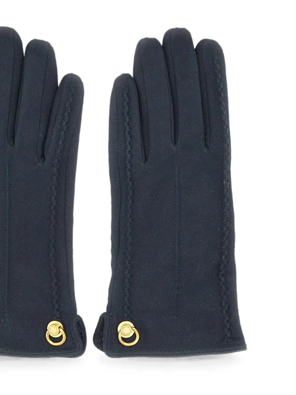 GIANNI CHIARINI Suède handschoenen met ringlets met logo Blauw