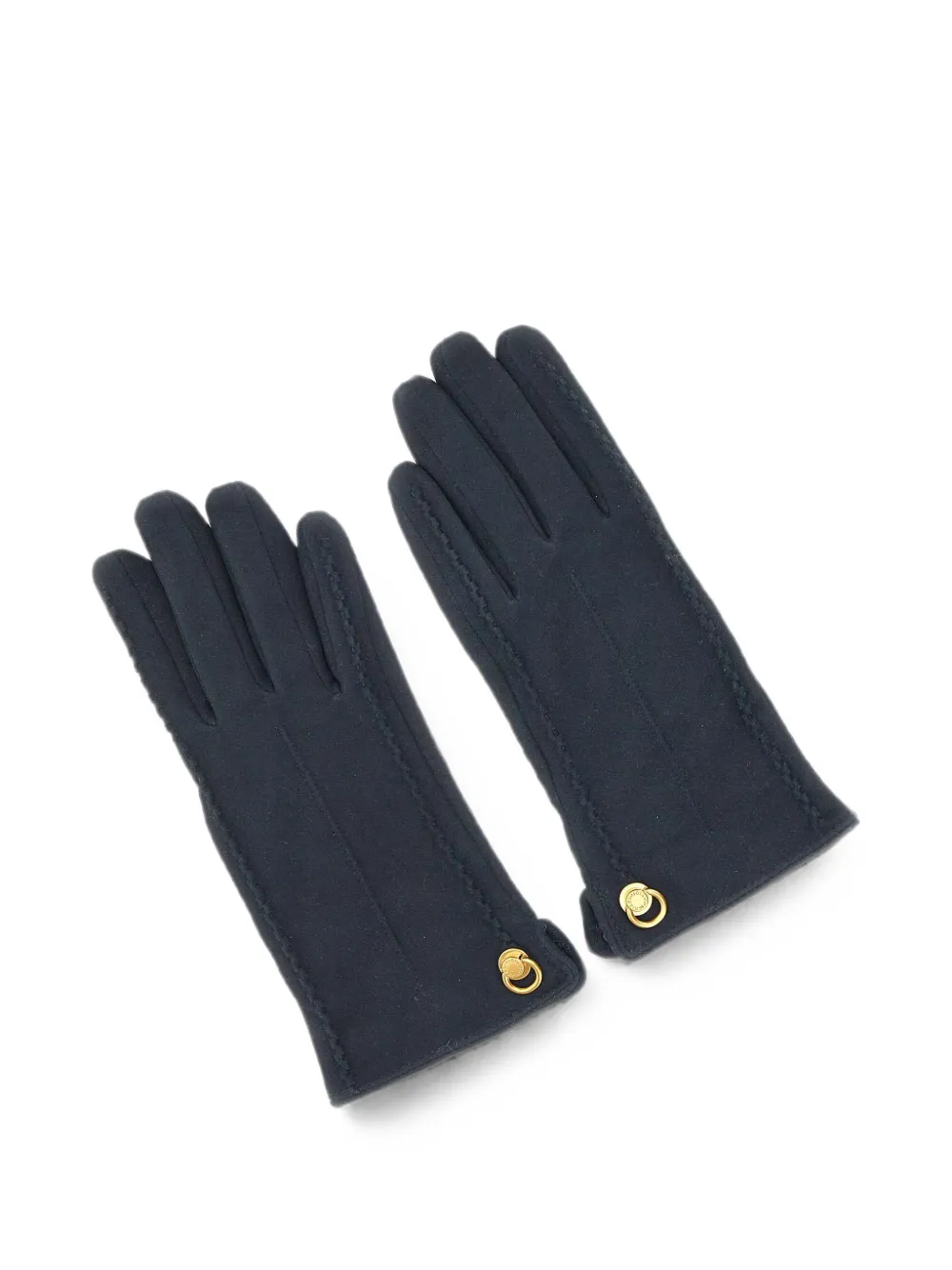 GIANNI CHIARINI Suède handschoenen met ringlets met logo Blauw