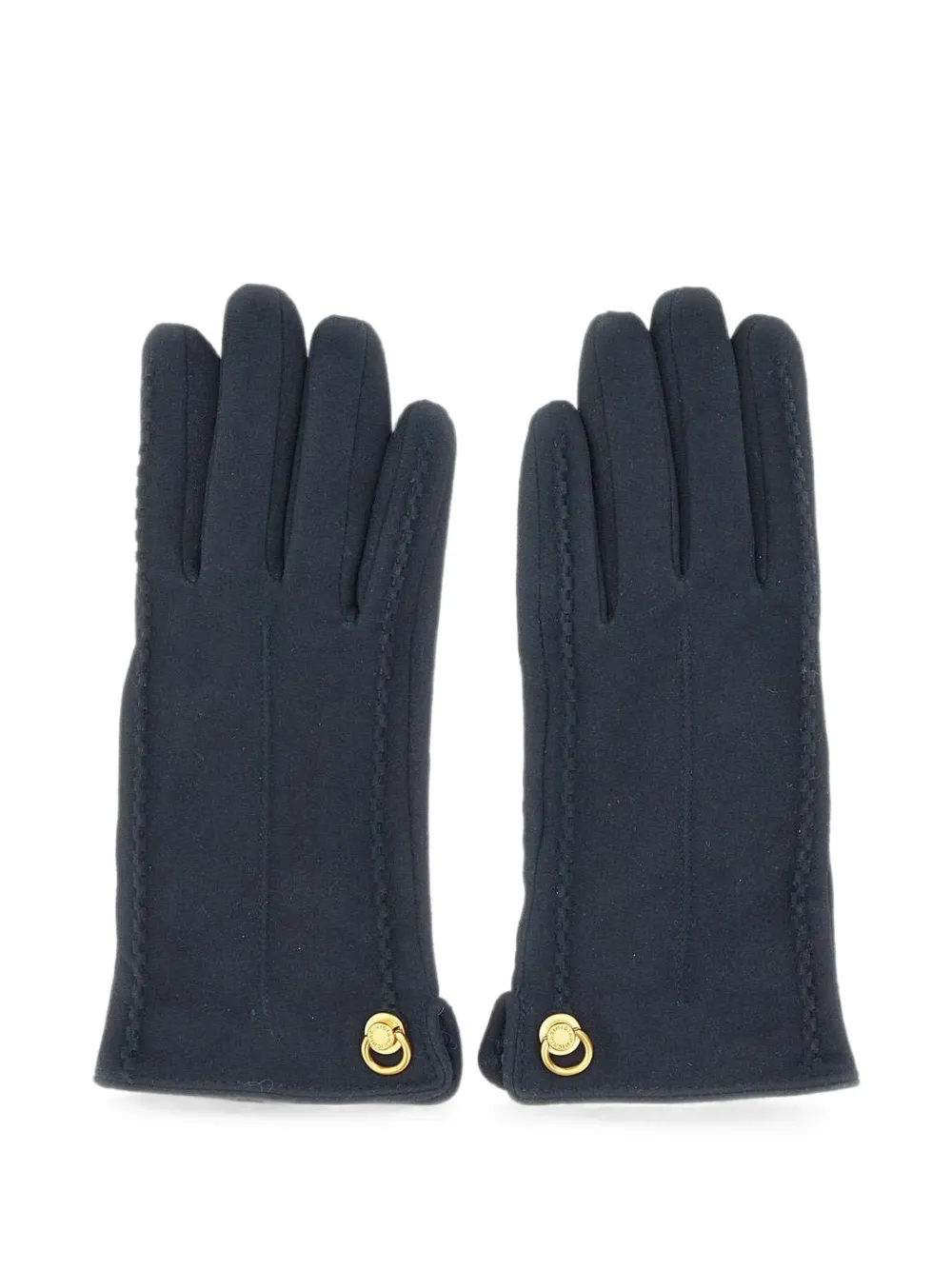 GIANNI CHIARINI logo-rivet suede gloves - Blu