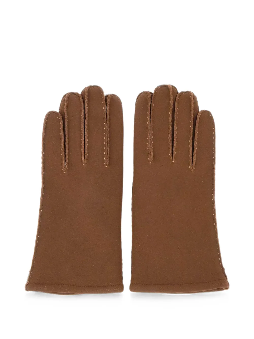 GIANNI CHIARINI stitch-detail suede gloves - Marrone