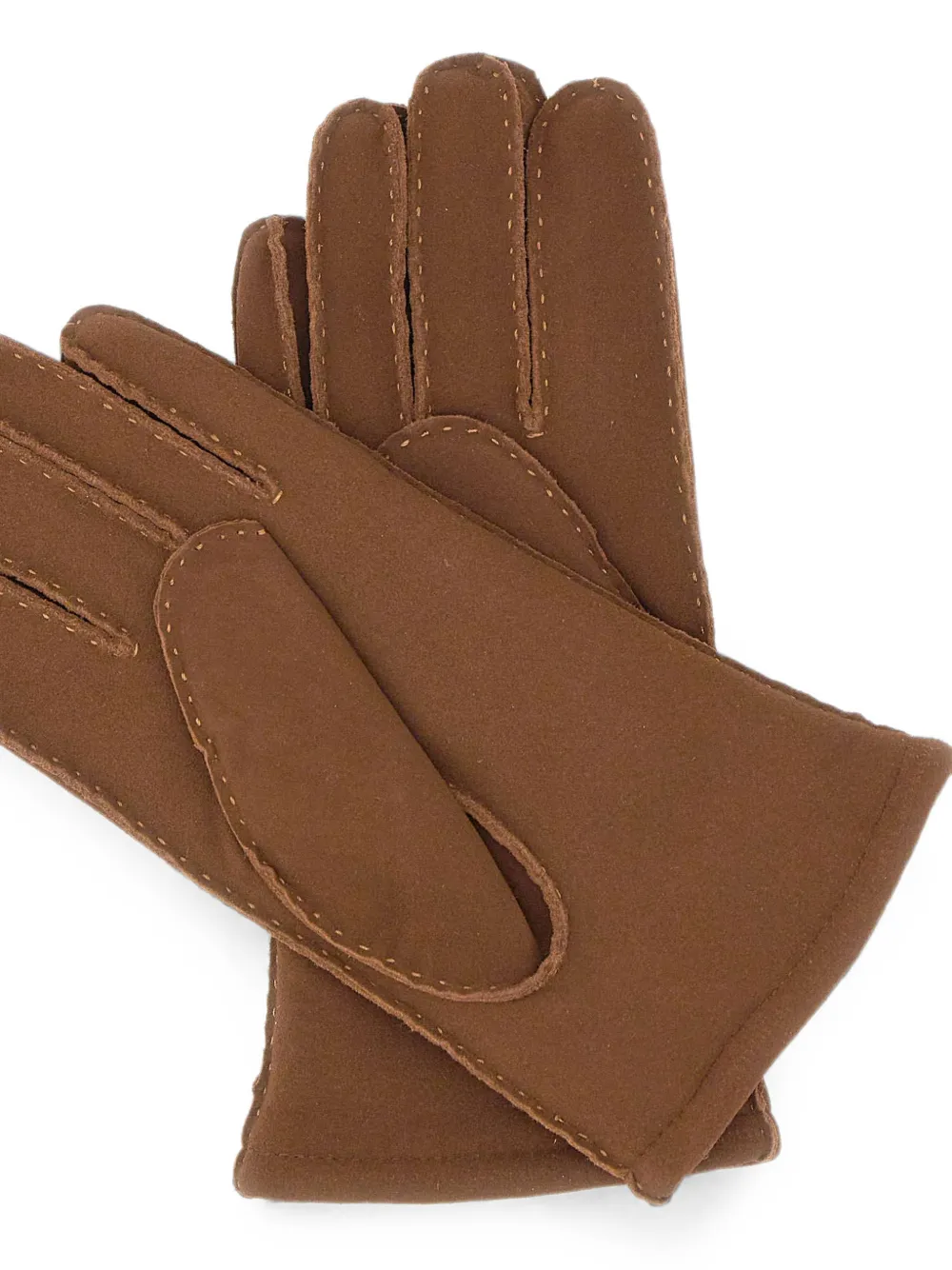 GIANNI CHIARINI Suède handschoenen met stiksels Bruin