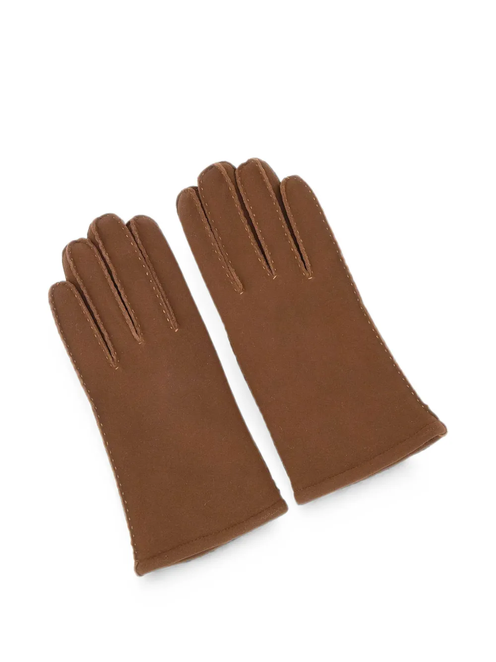 GIANNI CHIARINI Suède handschoenen met stiksels Bruin