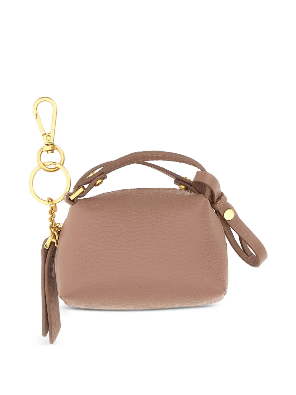 GIANNI CHIARINI Alifa hammered leather keyring - Braun