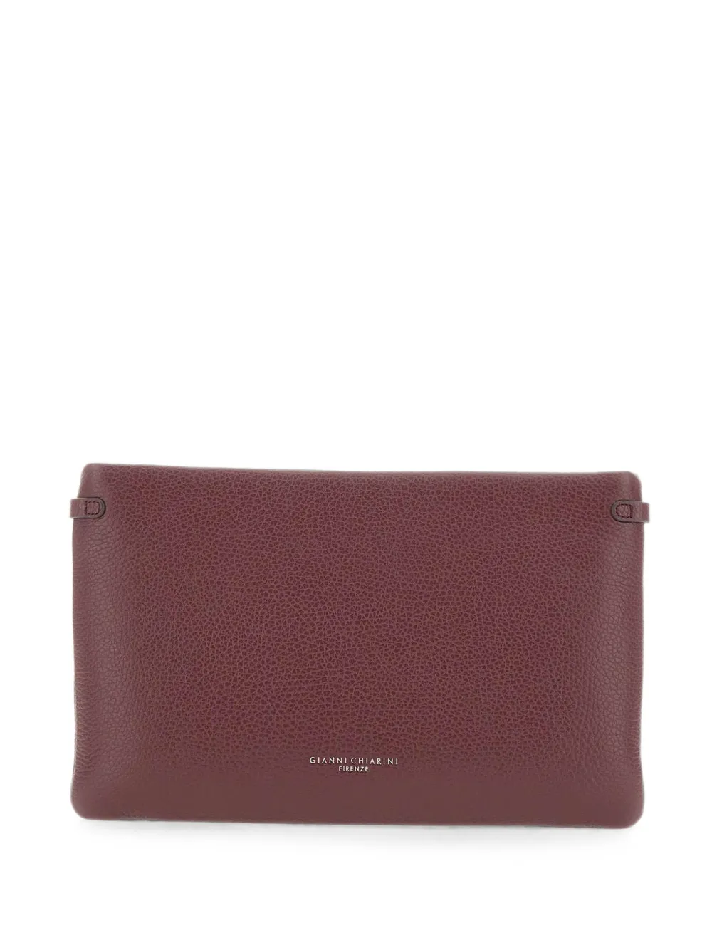 GIANNI CHIARINI Hermy hammered leather clutch bag - Rosso