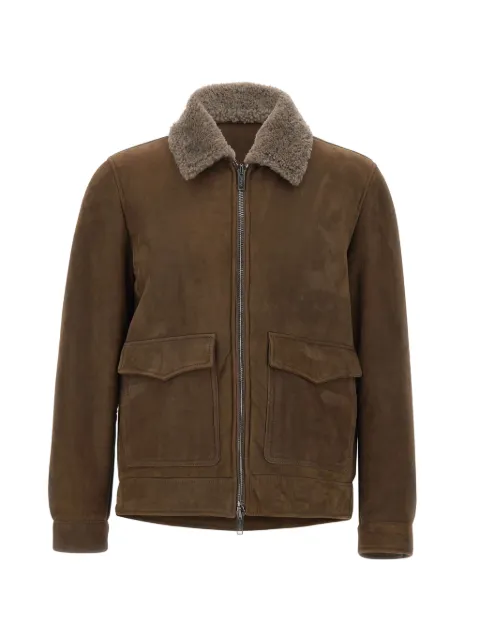 VOLFAGLI Brunelleschi shearling-collar suede jacket