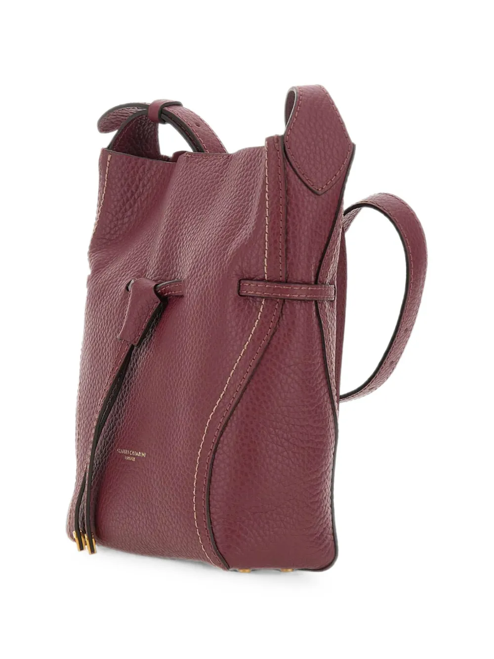 GIANNI CHIARINI Sienna schoudertas van bewerkt leer Rood