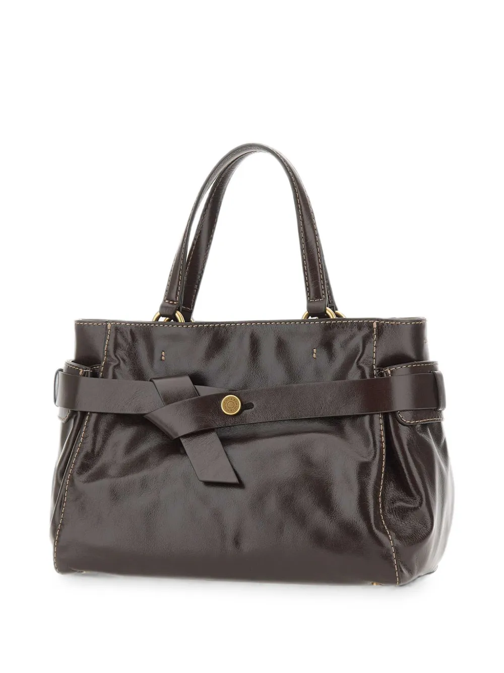 GIANNI CHIARINI Miranda leren shopper met ceintuur Bruin
