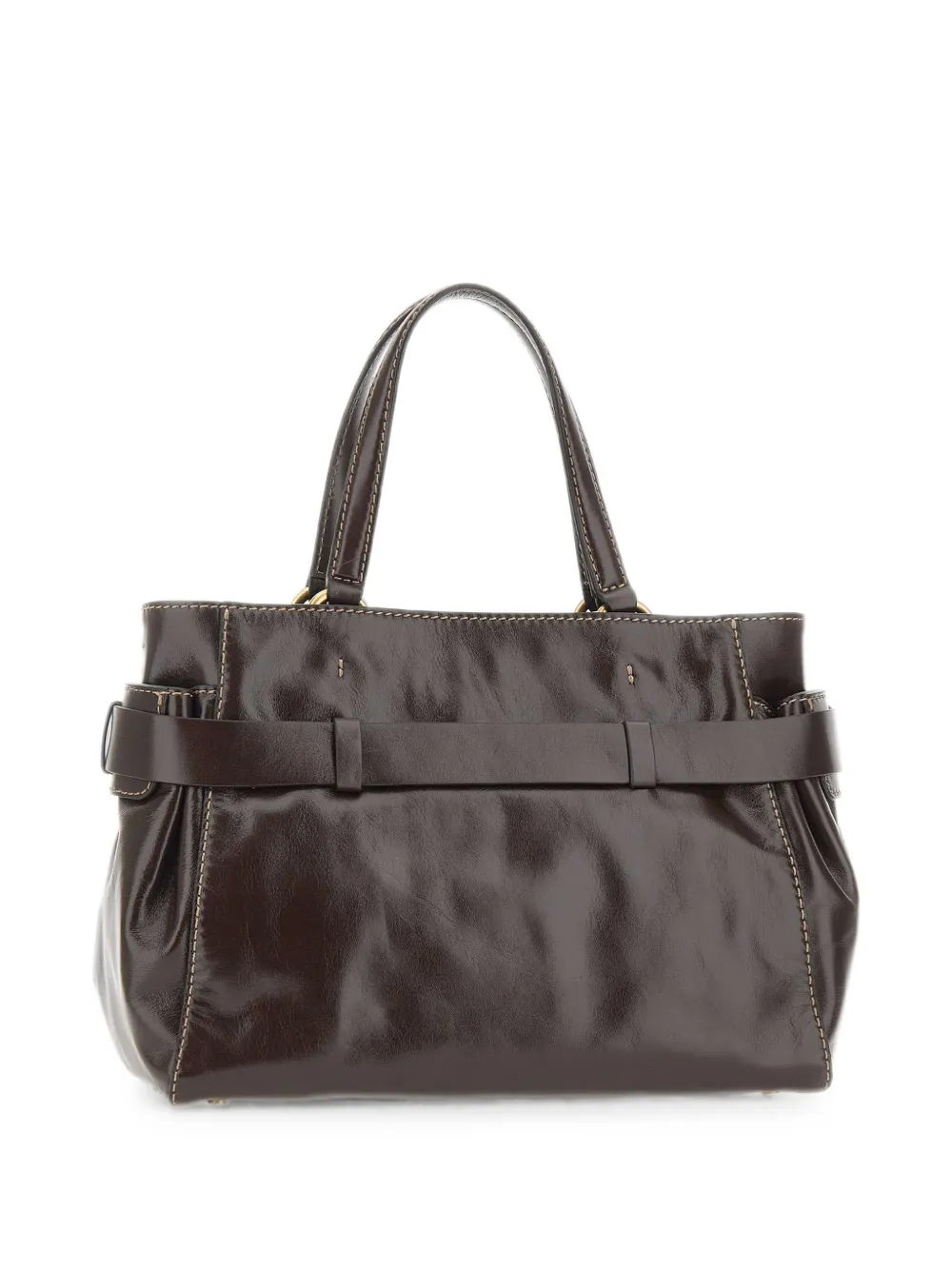 GIANNI CHIARINI Miranda leren shopper met ceintuur Bruin