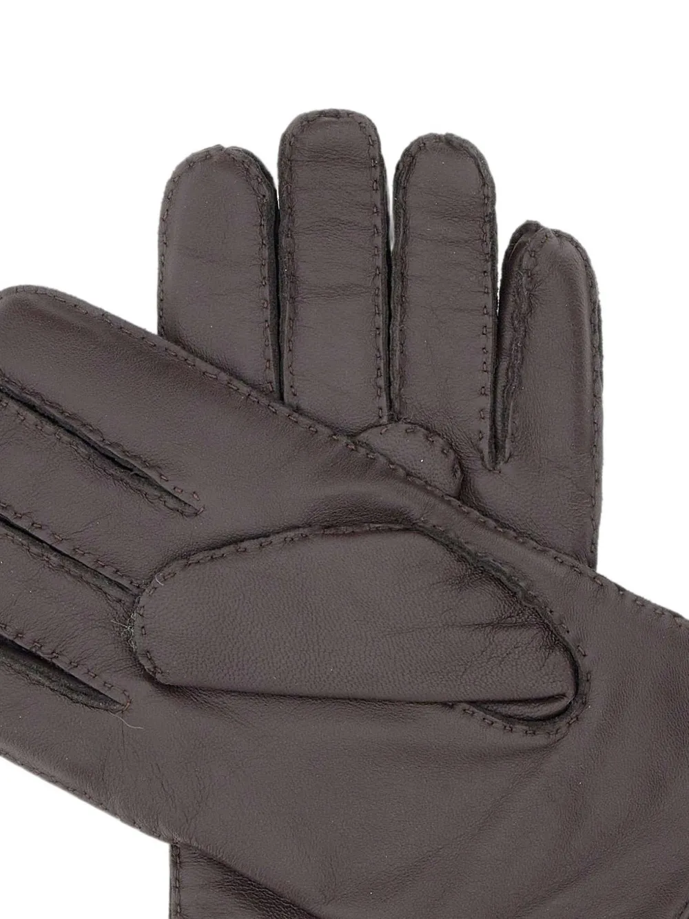 GIANNI CHIARINI Leren handschoenen met stiksels Bruin