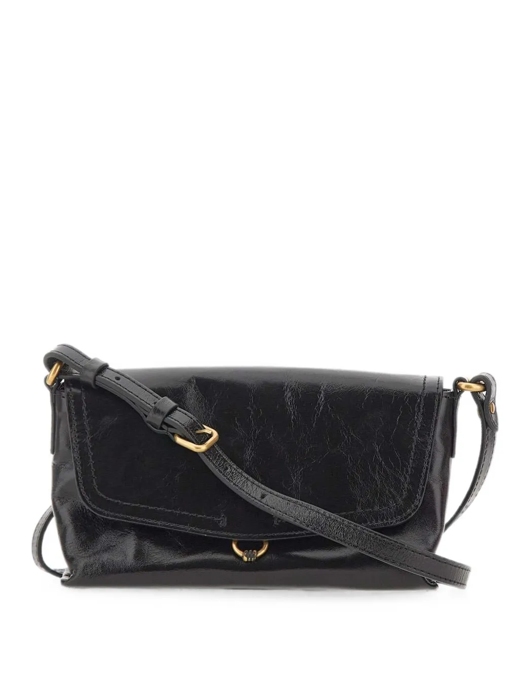 GIANNI CHIARINI Eugenia crinkled leather shoulder bag - Nero