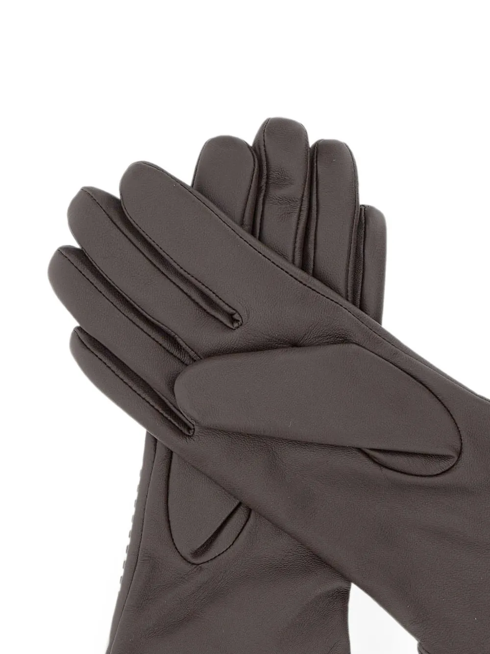 GIANNI CHIARINI Suède handschoenen met ringlets met logo Bruin