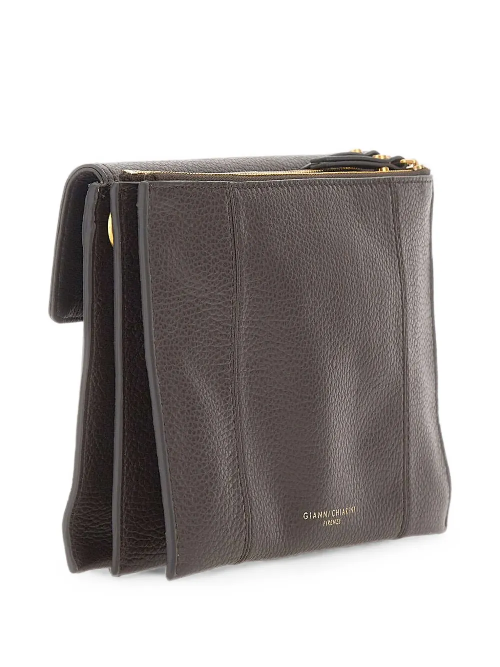 GIANNI CHIARINI Vicky clutch van bewerkt leer Bruin