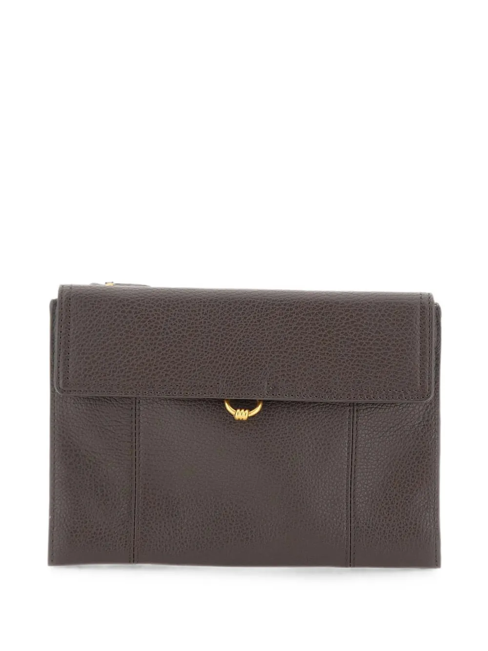 GIANNI CHIARINI Vicky pebbled leather clutch bag - Marrone