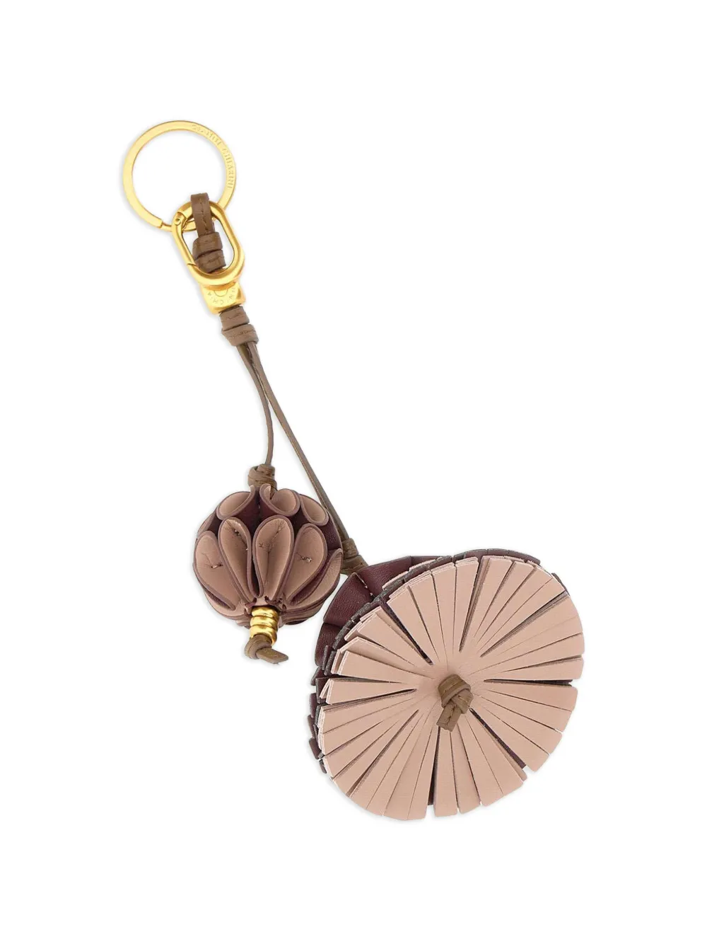 GIANNI CHIARINI Flower Ball geplooide sleutelhanger Beige