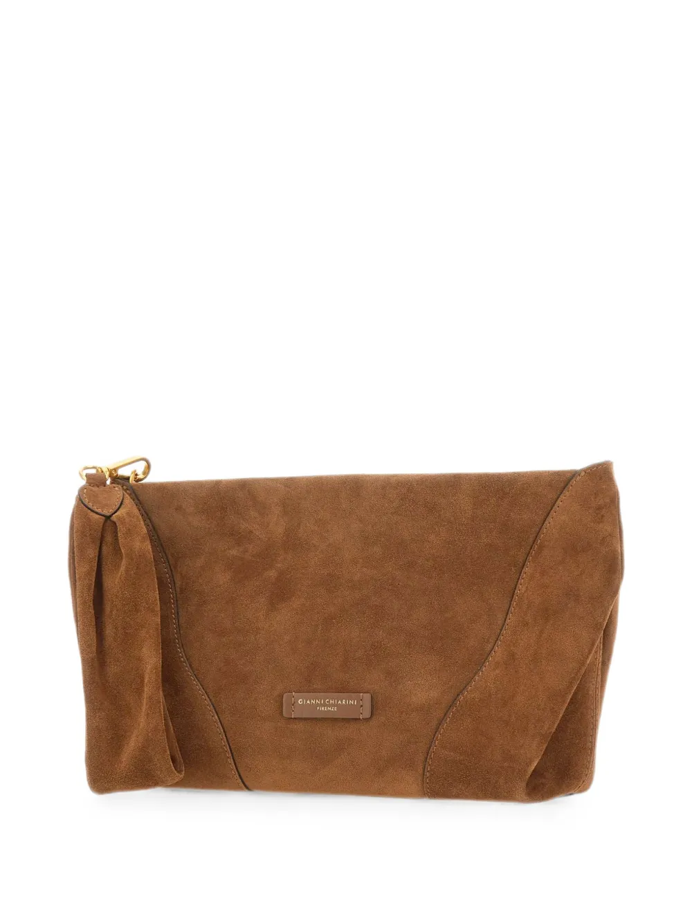 GIANNI CHIARINI Suria suède clutch Bruin