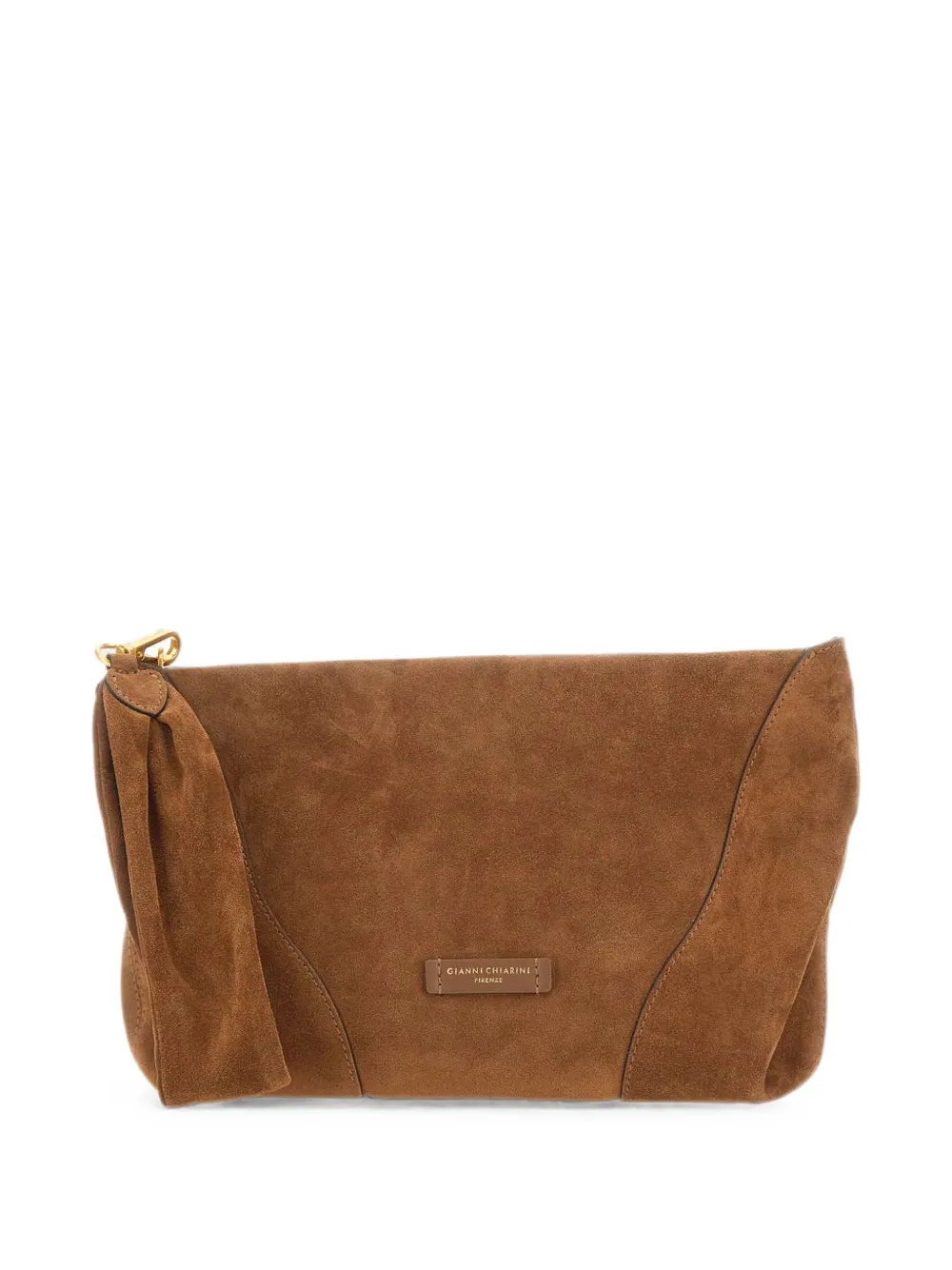 GIANNI CHIARINI Suria suede clutch bag - Marrone