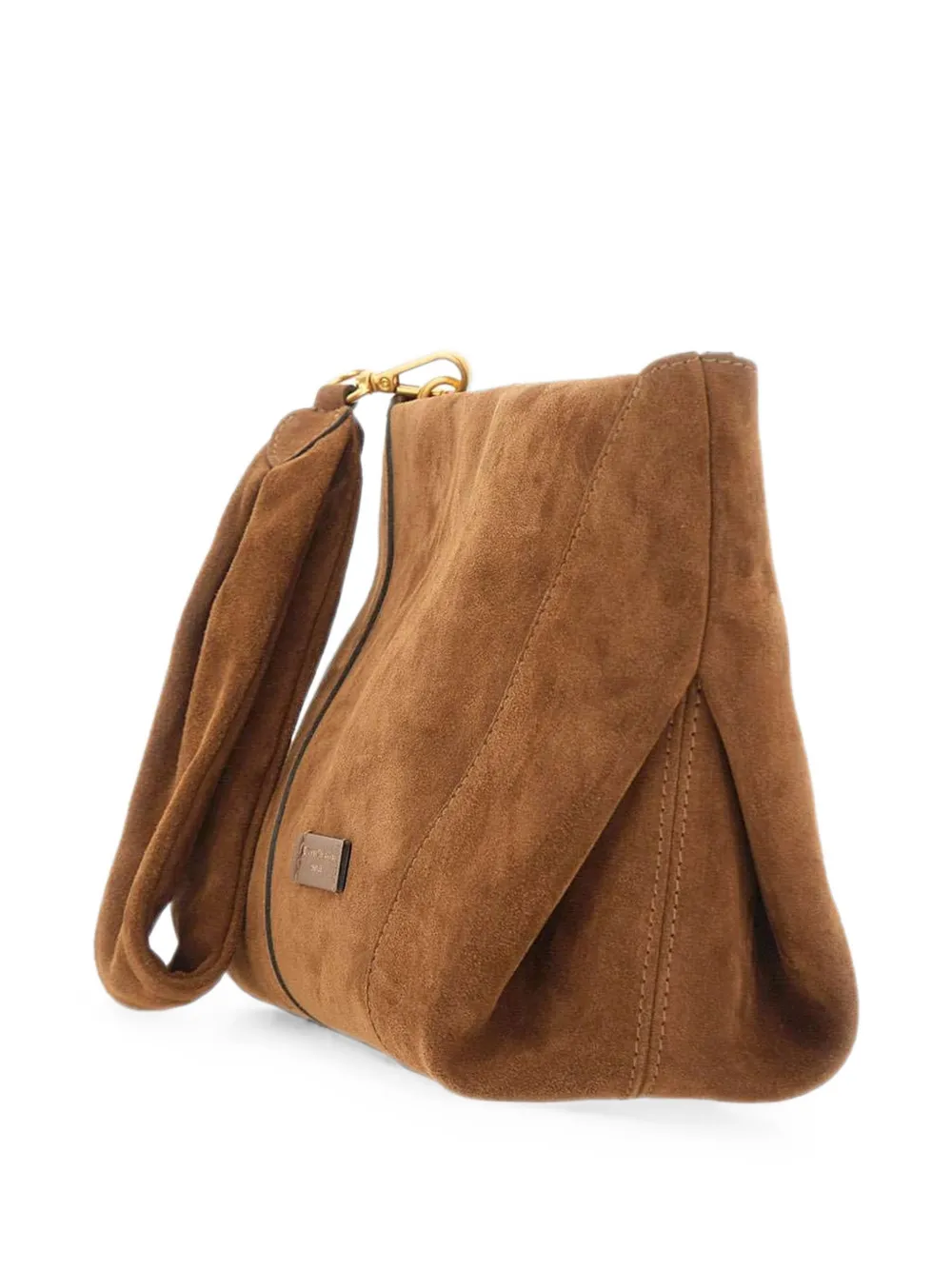 GIANNI CHIARINI Suria suède clutch Bruin