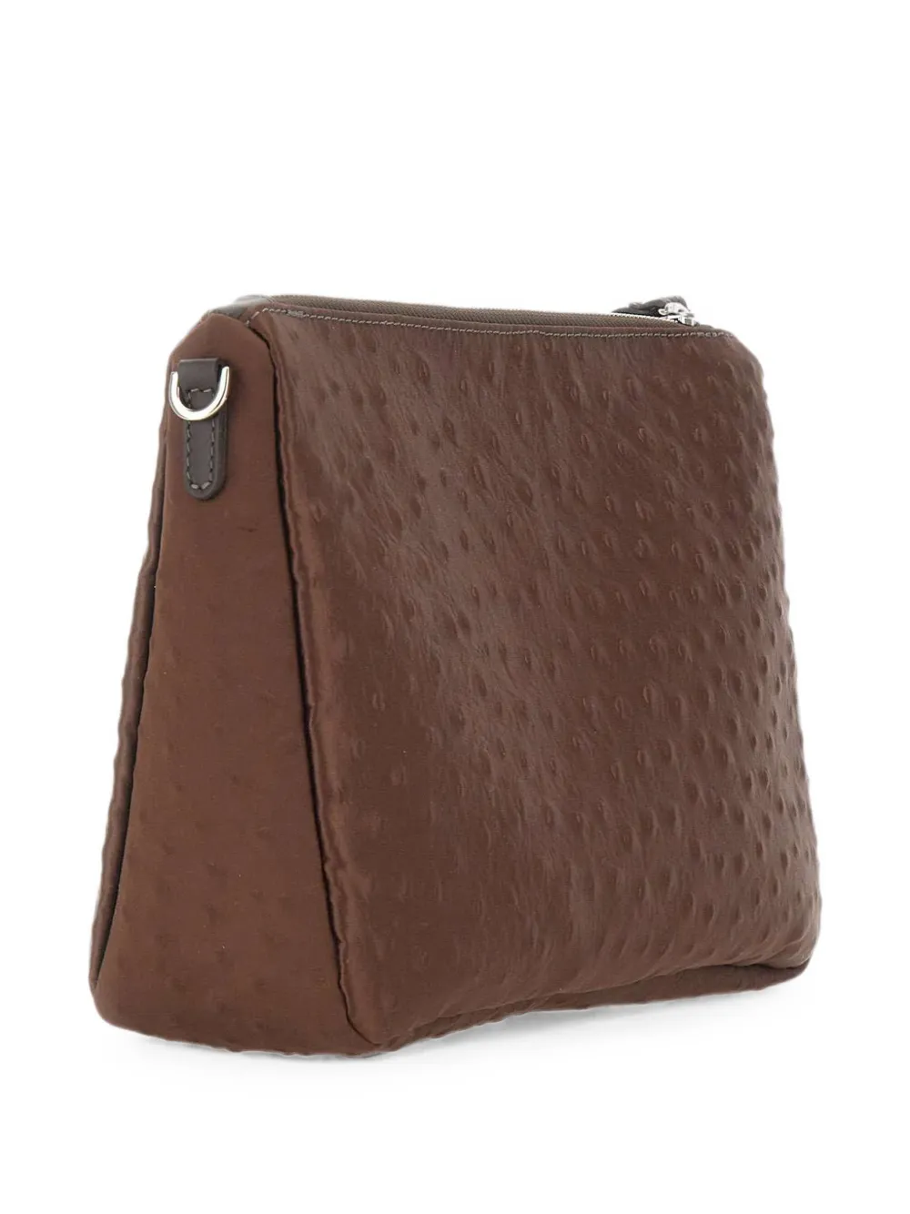 GIANNI CHIARINI Nora Pouch clutch met struisvogel-effect Bruin