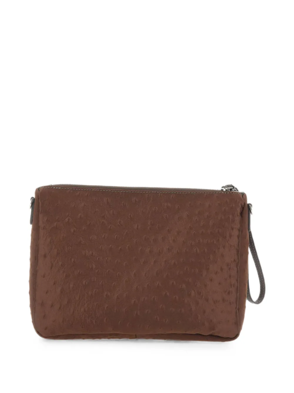 GIANNI CHIARINI Nora Pouch clutch met struisvogel-effect Bruin