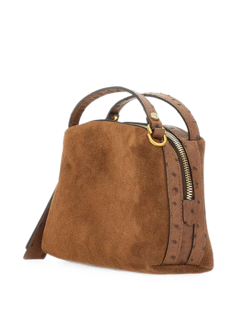 GIANNI CHIARINI Alifa shopper met struisvogel-effect Bruin
