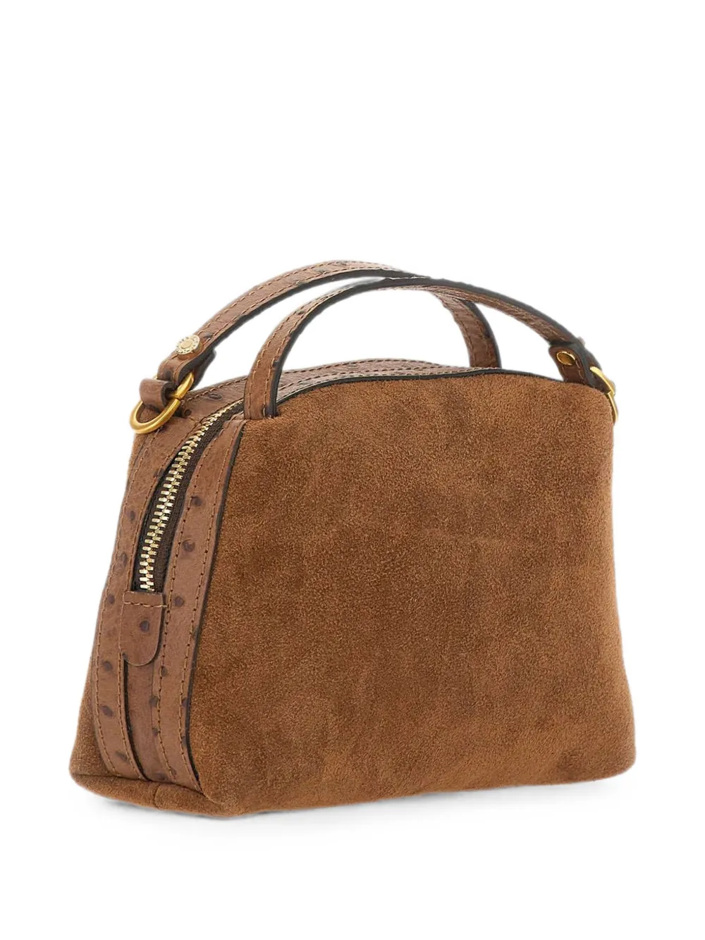 GIANNI CHIARINI Alifa shopper met struisvogel-effect Bruin