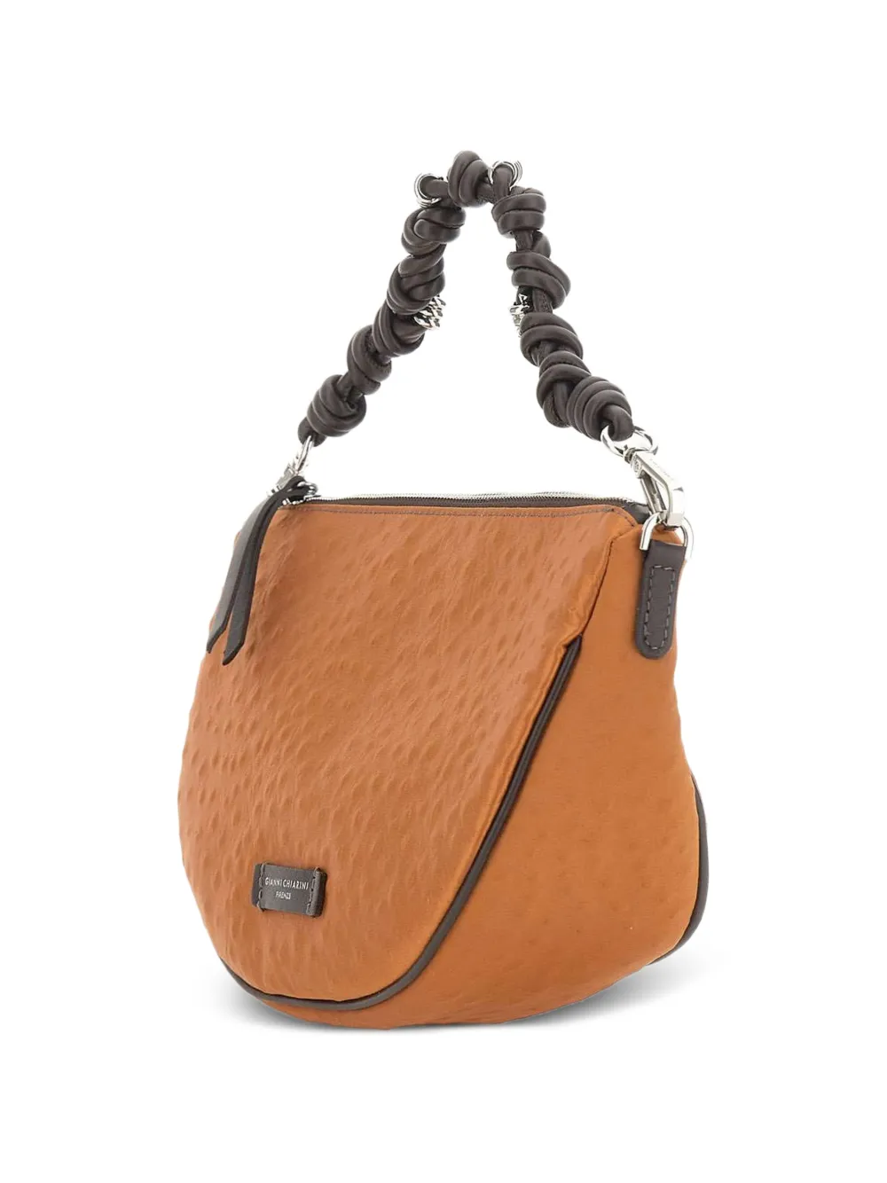 GIANNI CHIARINI Kleine Cleo schoudertas met struisvogel-effect Oranje