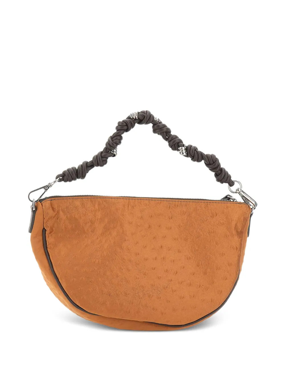 GIANNI CHIARINI Kleine Cleo schoudertas met struisvogel-effect Oranje