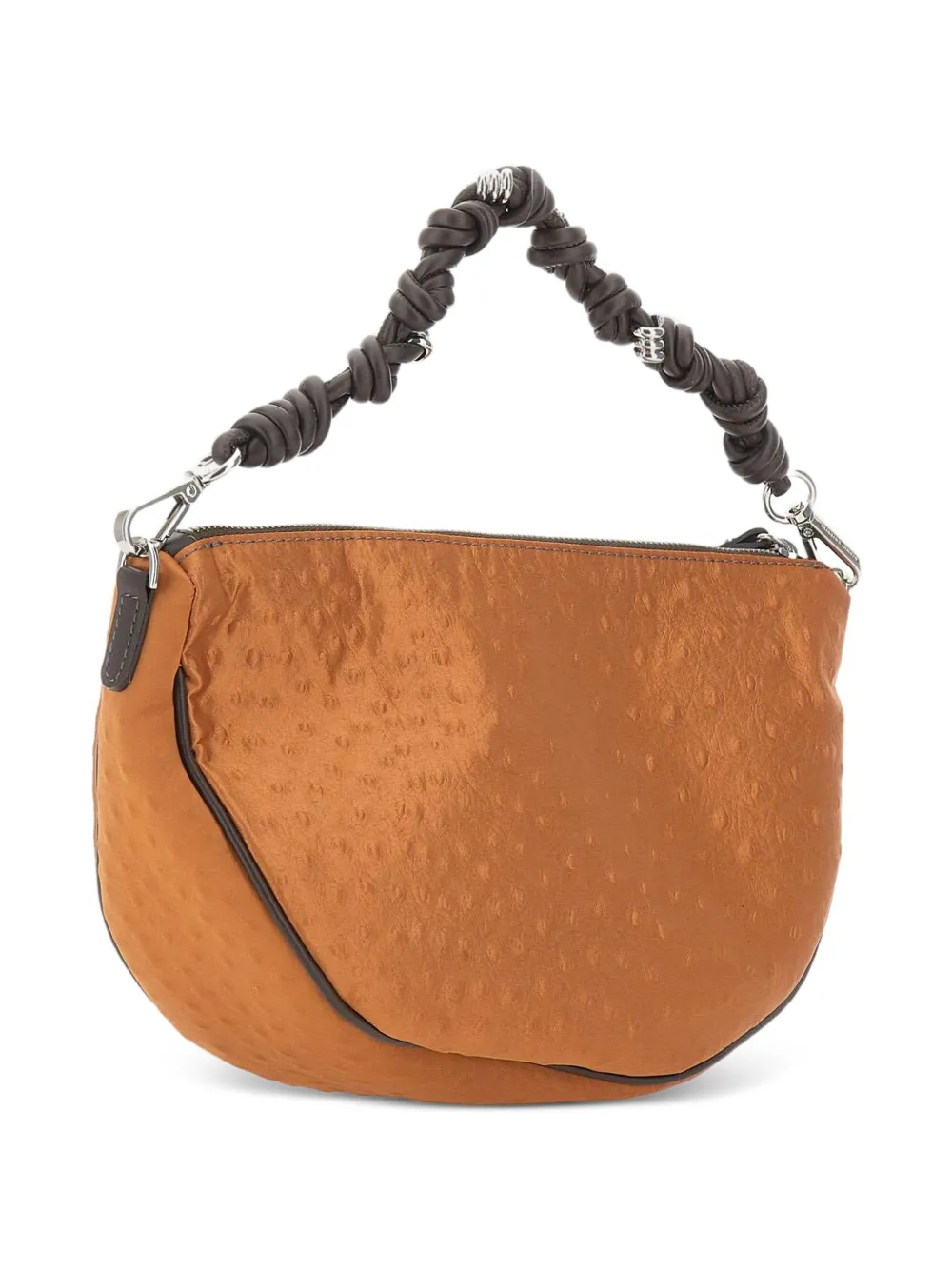 GIANNI CHIARINI Kleine Cleo schoudertas met struisvogel-effect Oranje