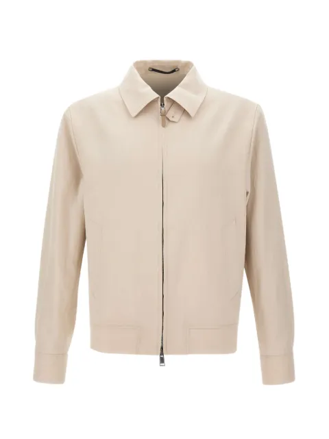 BOSS Slim-fit zip-up linen jacket