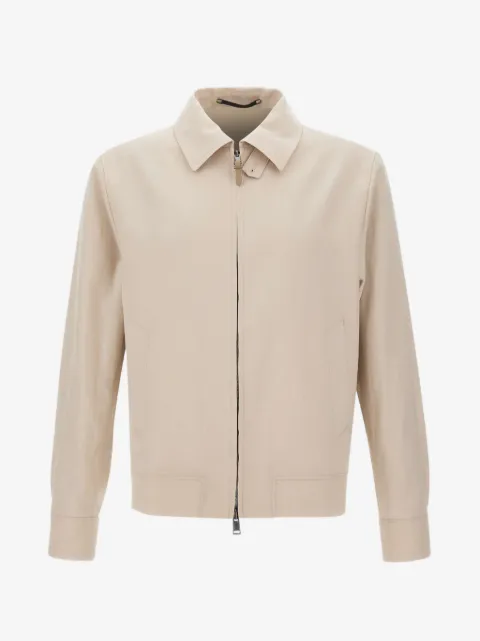 BOSS Slim-fit zip-up linen jacket
