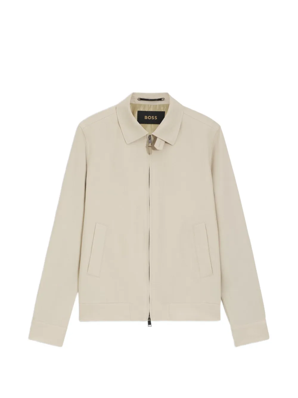 BOSS Slim-fit zip-up linen jacket - Toni neutri