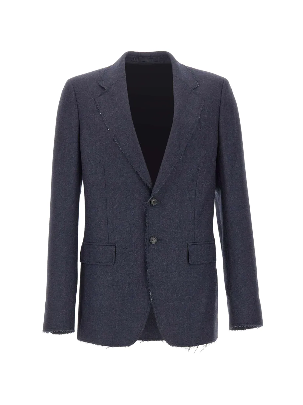 MM6 Maison Margiela frayed single-breasted blazer - Blue