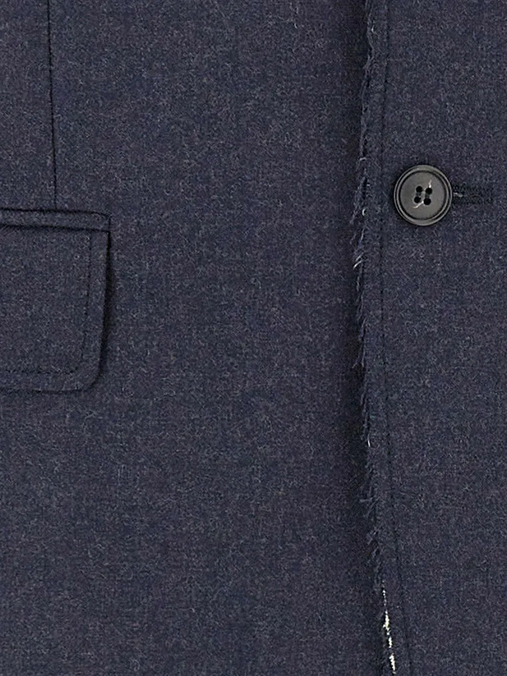 MM6 Maison Margiela Blazer met enkele rij knopen en franje Blauw