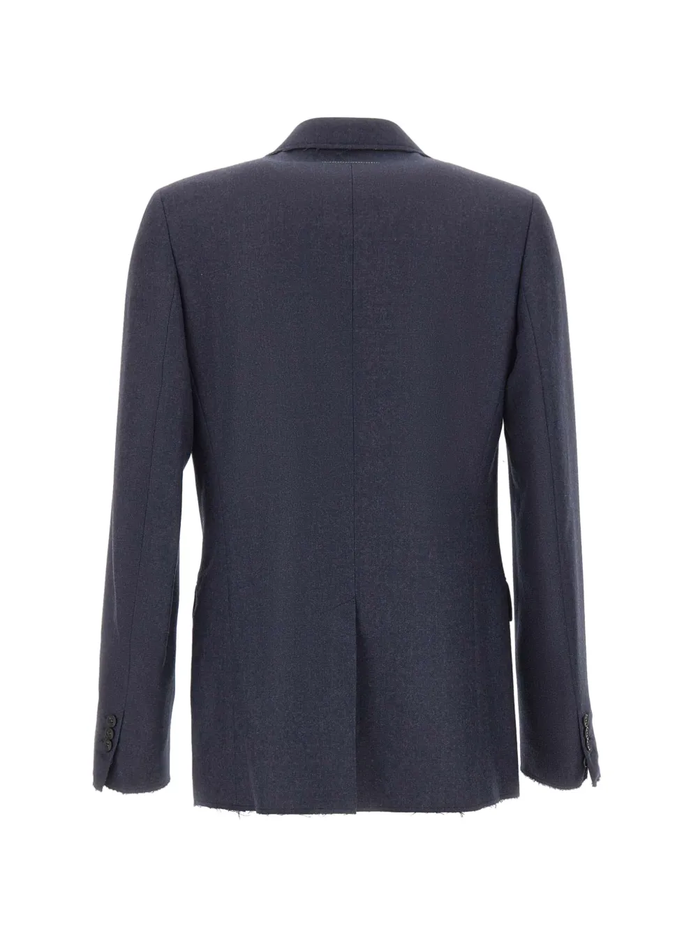 MM6 Maison Margiela Blazer met enkele rij knopen en franje Blauw