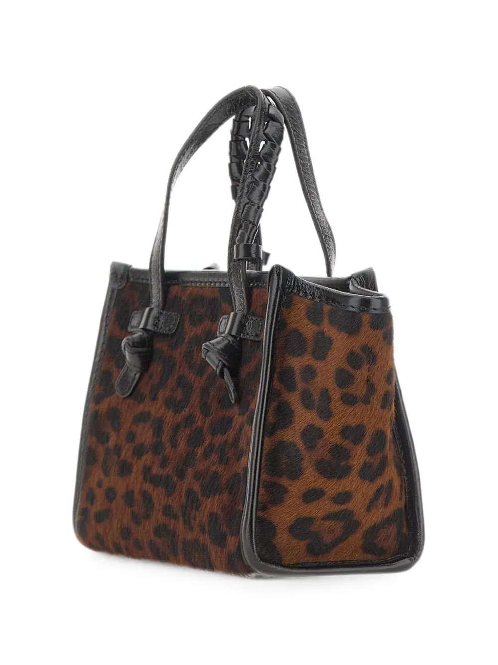 MARCELLA CLUB Miss Marcella leren schoudertas met dierenprint Bruin