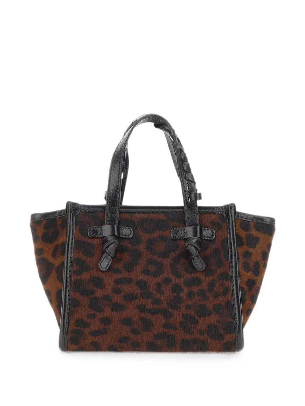 MARCELLA CLUB Miss Marcella leren schoudertas met dierenprint Bruin