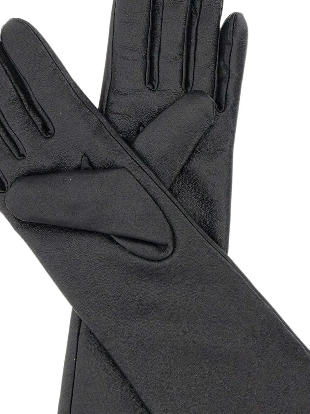 GIANNI CHIARINI Leren handschoenen met ringlets met logo Zwart