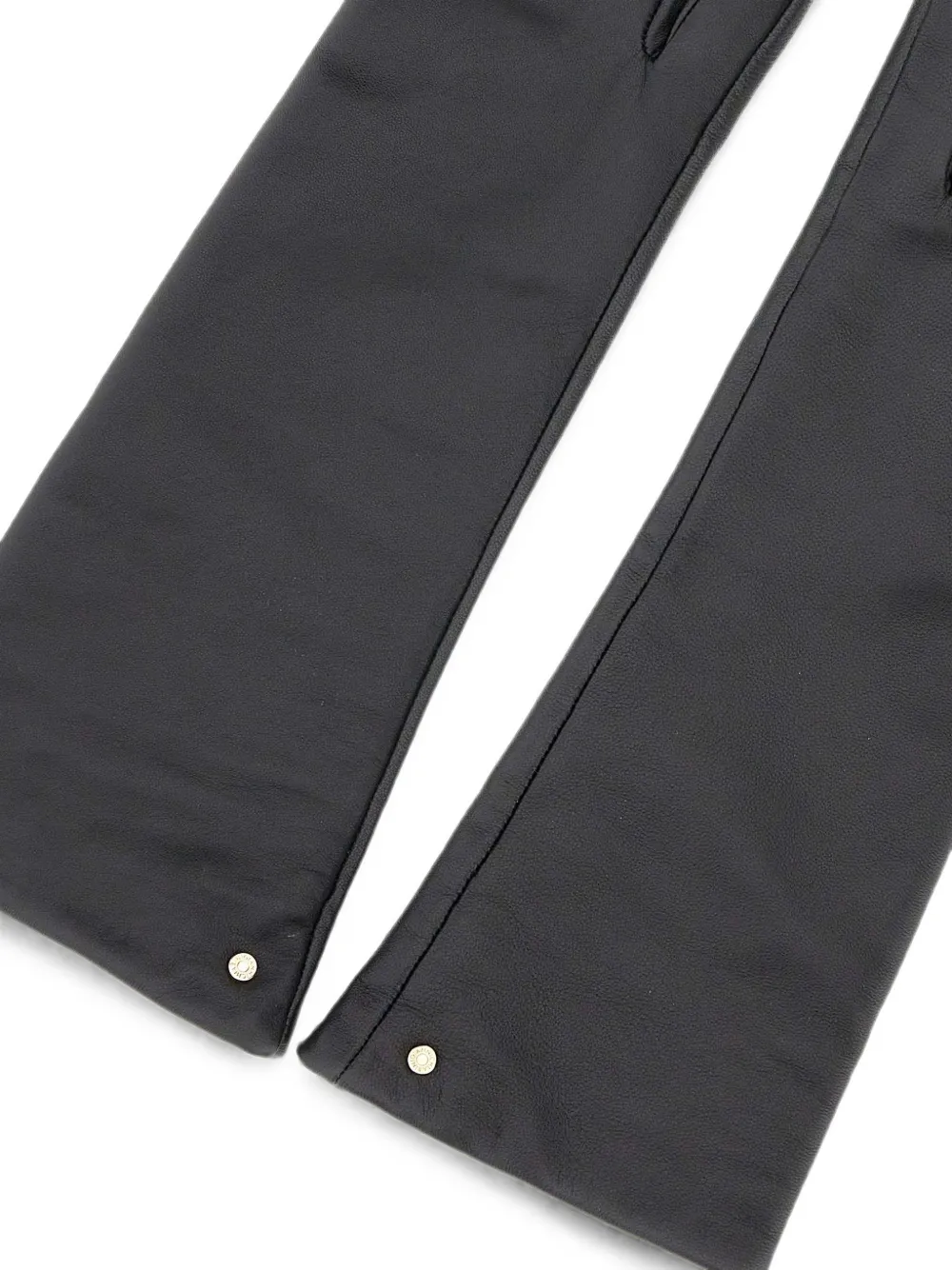 GIANNI CHIARINI Leren handschoenen met ringlets met logo Zwart