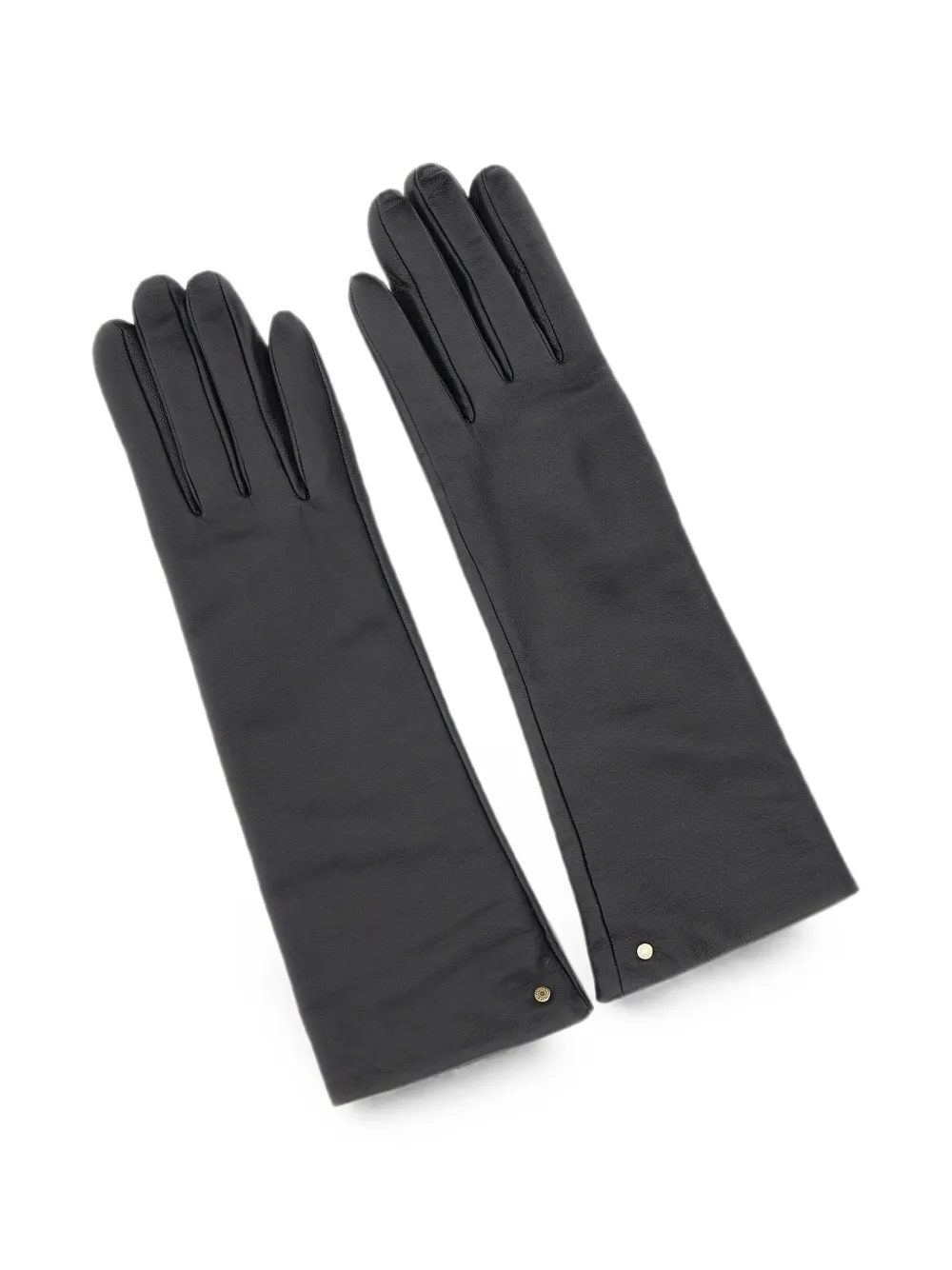 GIANNI CHIARINI Leren handschoenen met ringlets met logo Zwart