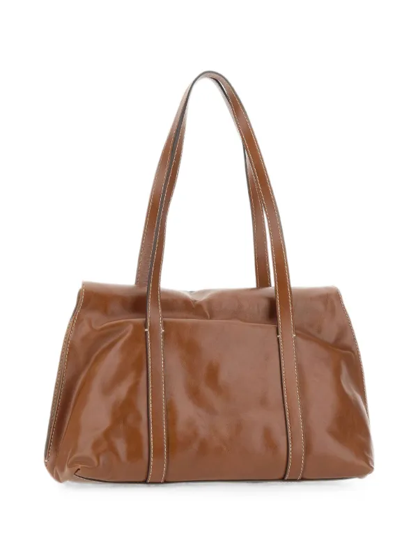 GIANNI CHIARINI Marghe レザーショルダーバッグ | ブラウン | FARFETCH JP
