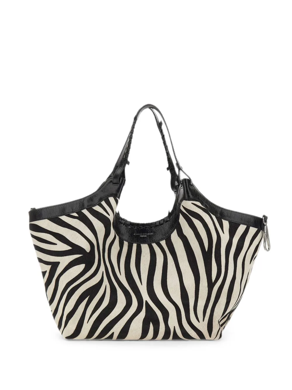 GIANNI CHIARINI large Dua zebra-print tote bag - Toni neutri