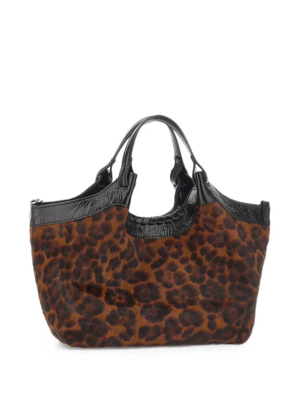 GIANNI CHIARINI Dua handtas met dierenprint Bruin