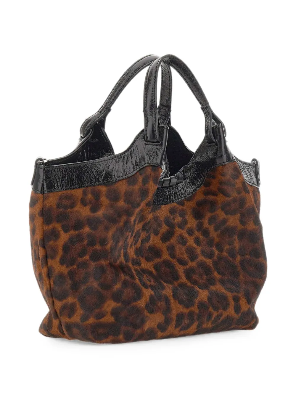 GIANNI CHIARINI Dua handtas met dierenprint Bruin