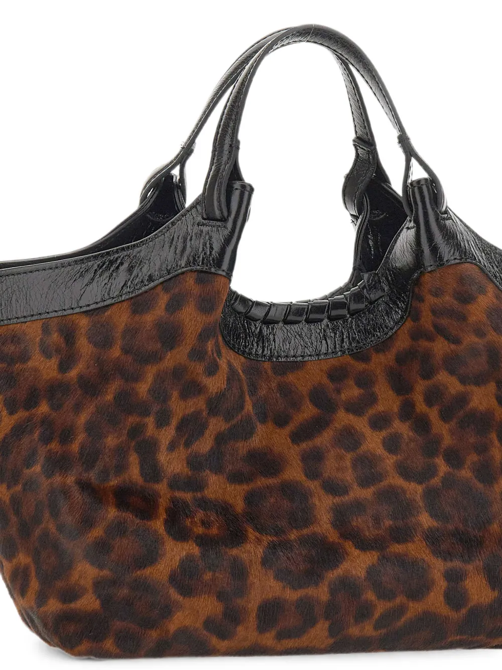 GIANNI CHIARINI Dua handtas met dierenprint Bruin