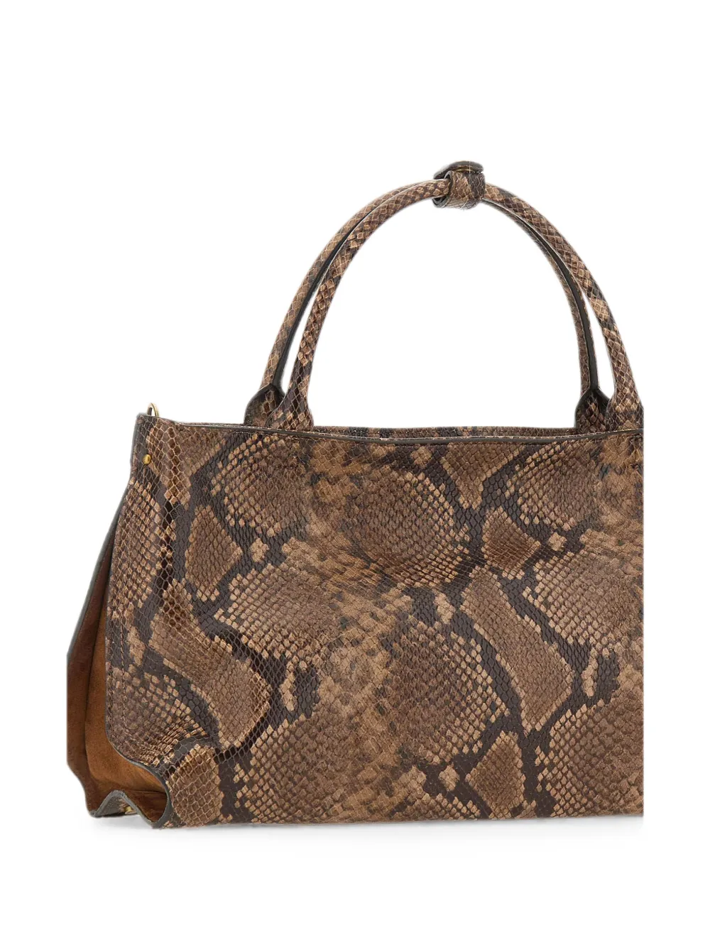 GIANNI CHIARINI Amal snake-print leather tote bag - Marrone