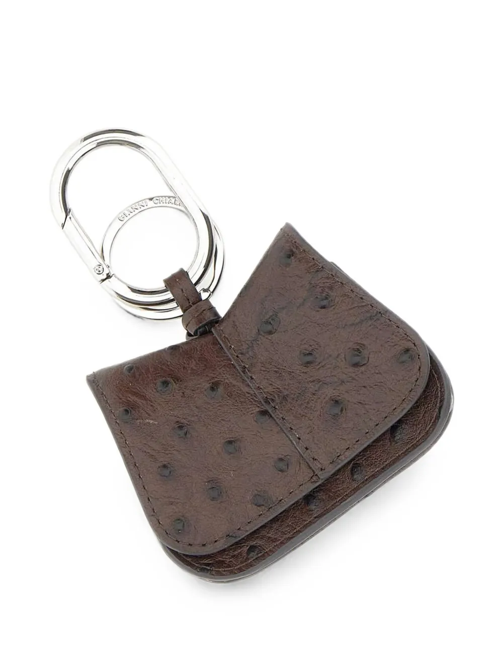 GIANNI CHIARINI Helena sleutelhanger met struisvogel-effect Bruin