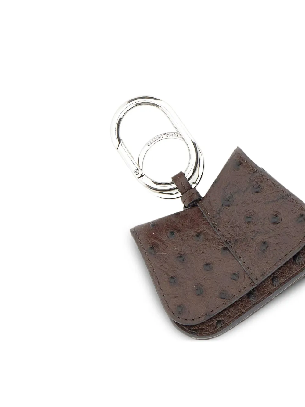 GIANNI CHIARINI Helena sleutelhanger met struisvogel-effect Bruin