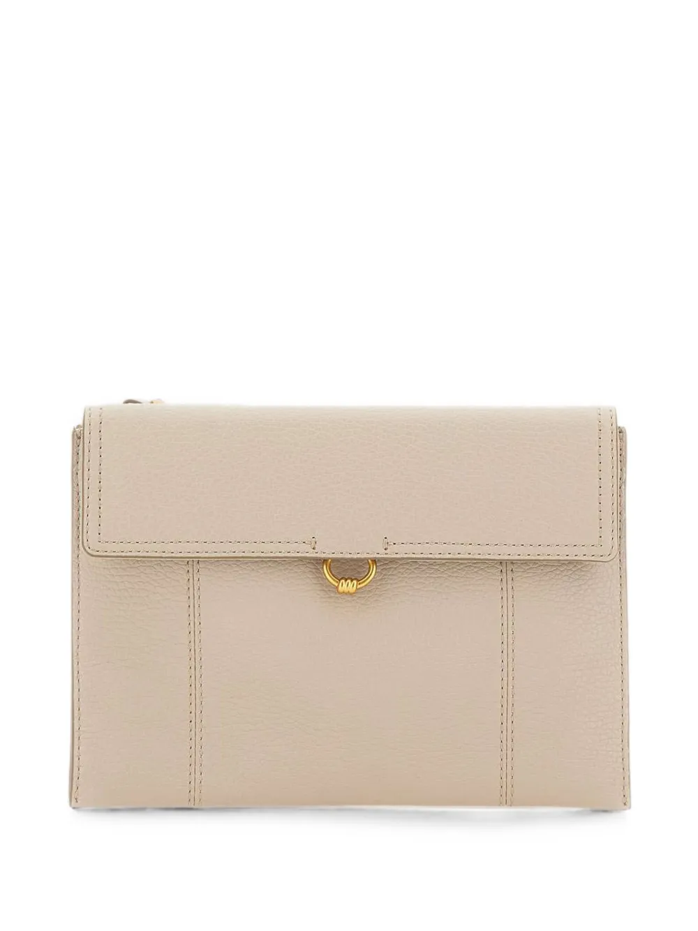 GIANNI CHIARINI Vicky pebbled leather clutch bag - Toni neutri