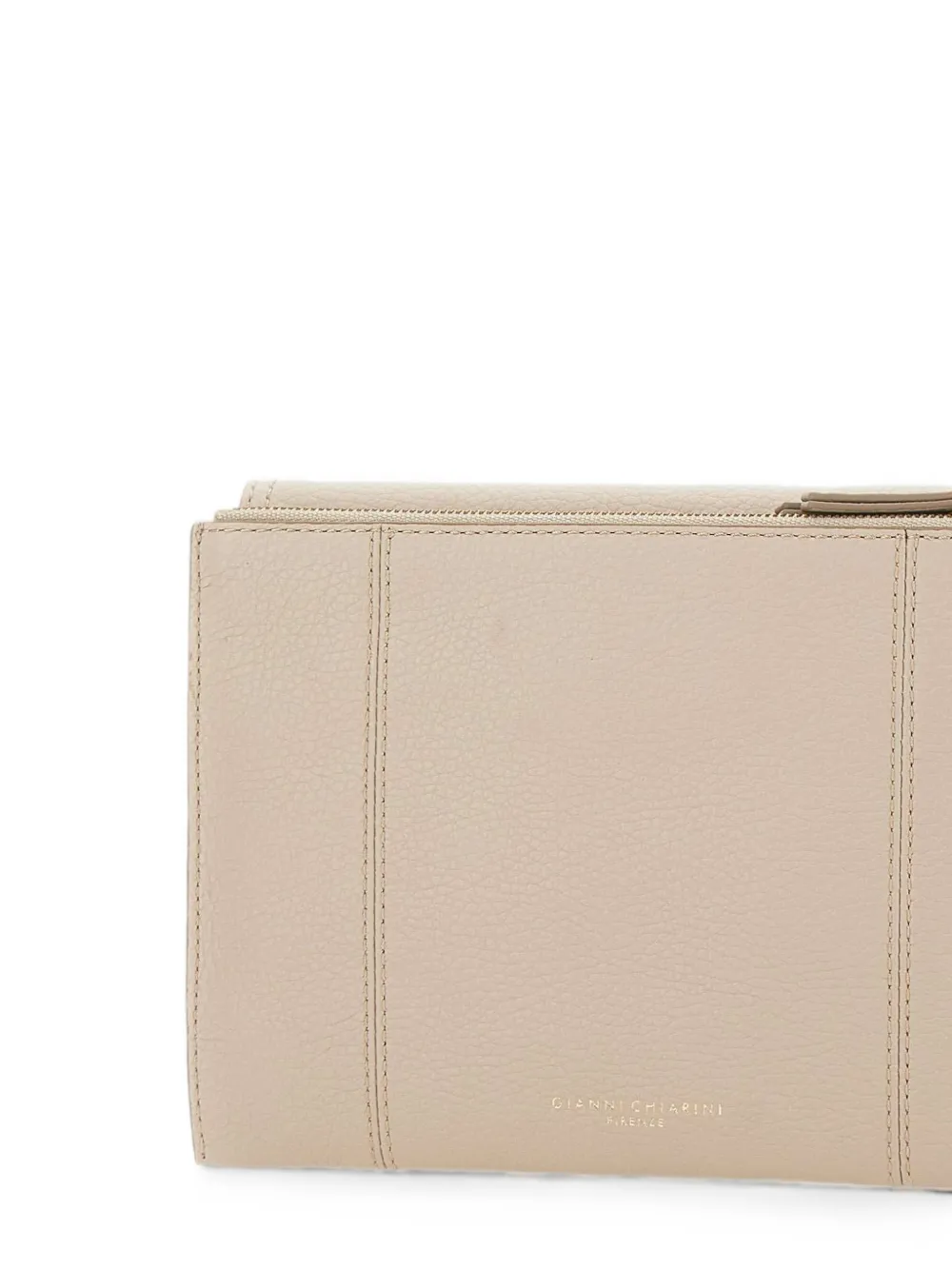 GIANNI CHIARINI Vicky clutch van bewerkt leer Beige